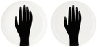 Maison Balzac White & Black 'Les Mains' Dinner Plate Set