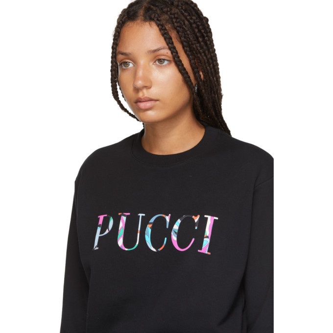 Emilio Pucci Black Bonded Logo Sweatshirt Emilio Pucci