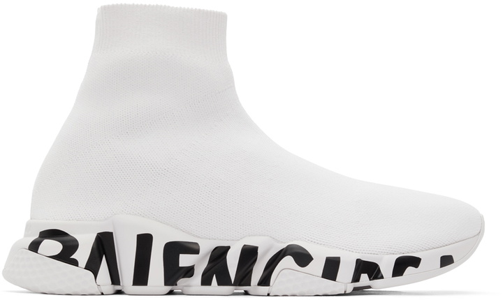 Photo: Balenciaga White Speed LT Graffiti Sneakers