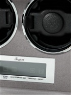 Rapport London - Quantum Duo Metallic Leather-Wrapped Cedar and Glass Watch Winder