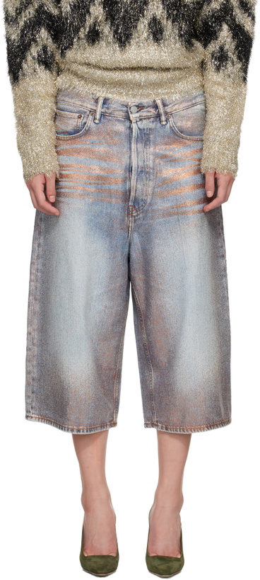 Photo: Acne Studios Blue Glitter Dawn Denim Shorts
