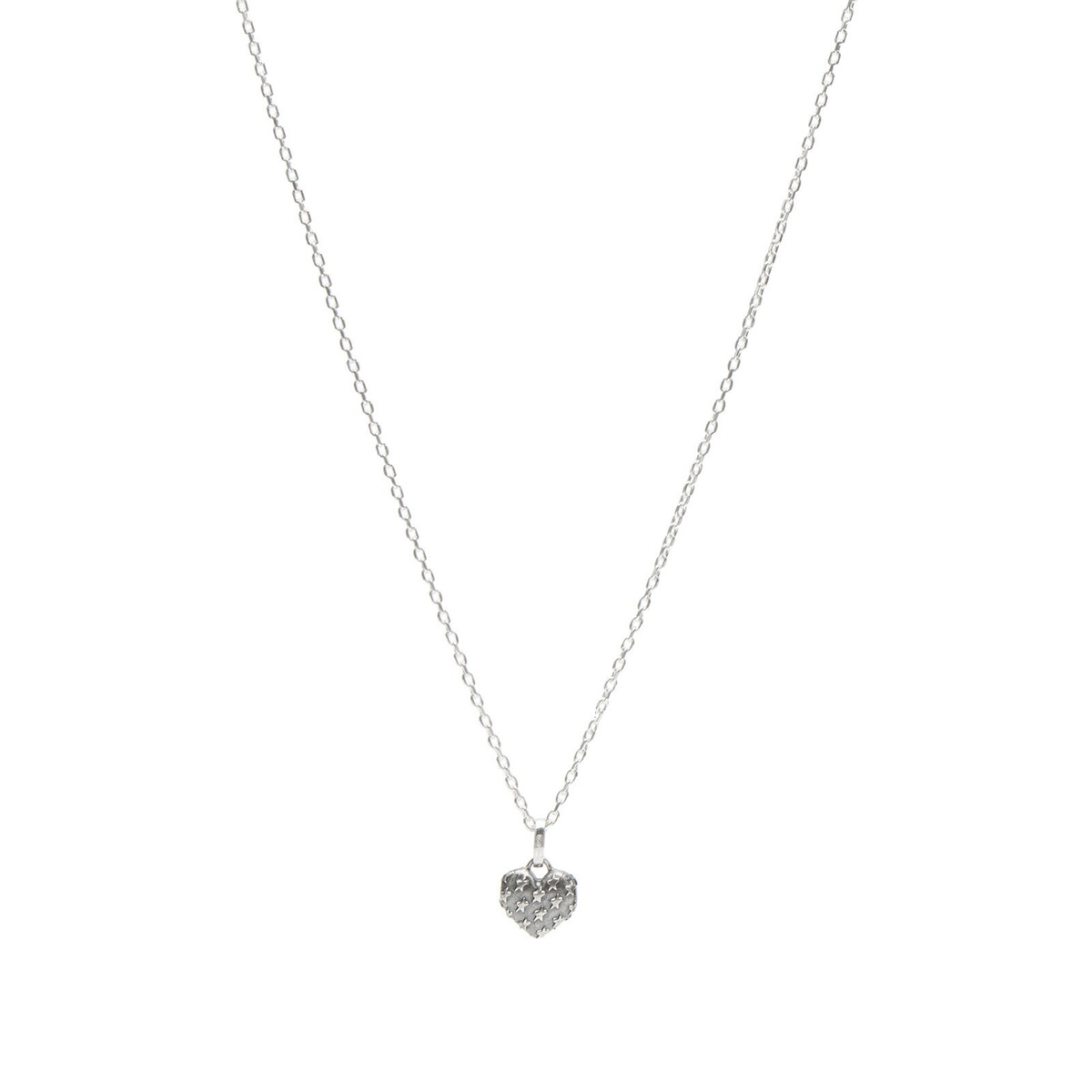 TwoJeys All-Over Heart Necklace in Silver 