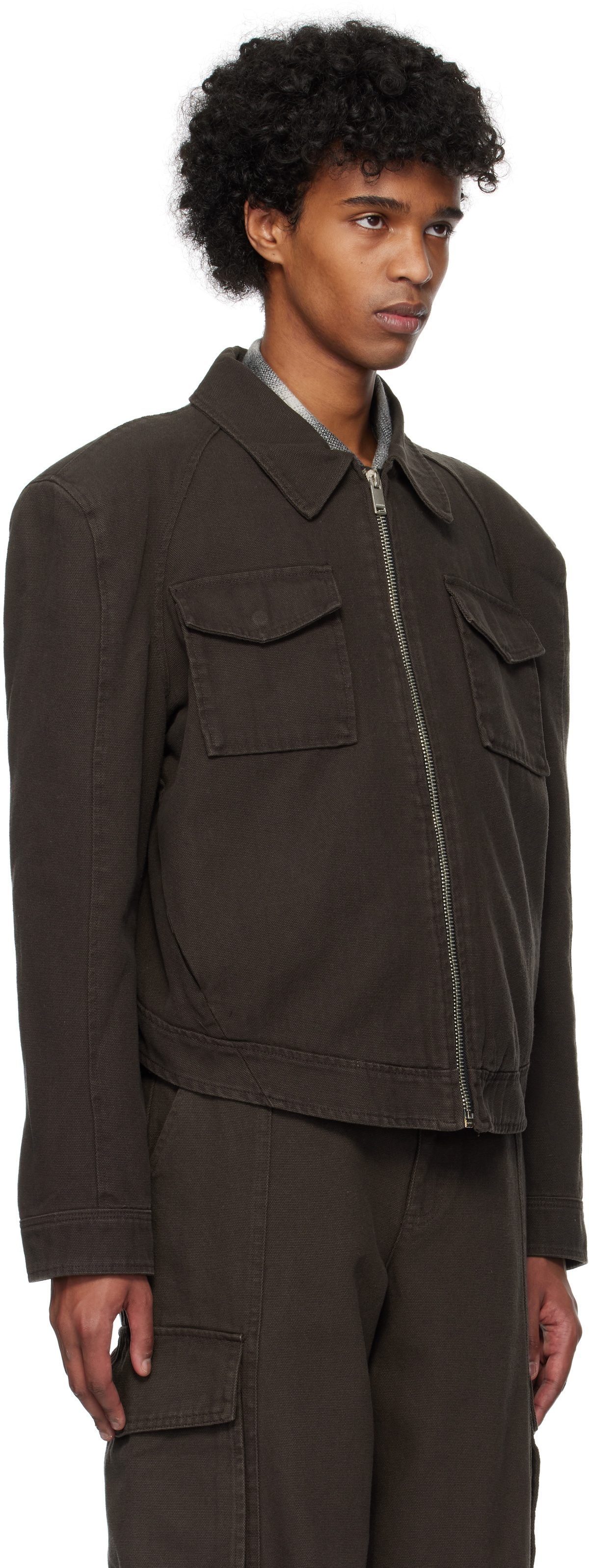 Han Kjobenhavn Brown Cotton Canvas Short Jacket