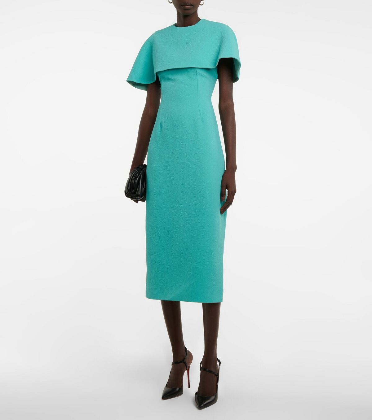 green emerald velvet dress Vero Dress In Olive Green Doppio Satin main image 1