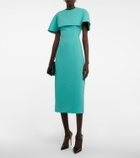 Emilia Wickstead Blaine cape cloqué midi dress