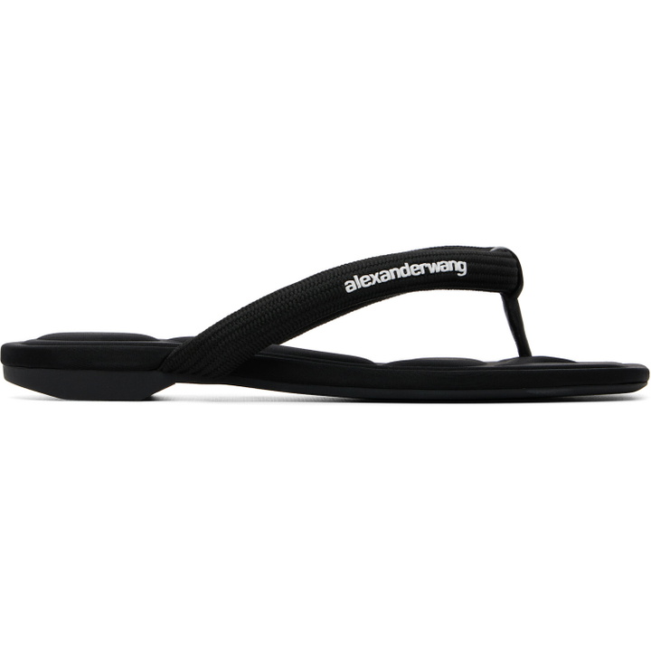 Photo: Alexander Wang Black Jenna Tubular Flat Thong Sandals