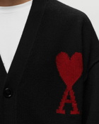 Ami Paris Red Ami De Coeur Cardigan Black - Mens - Zippers & Cardigans