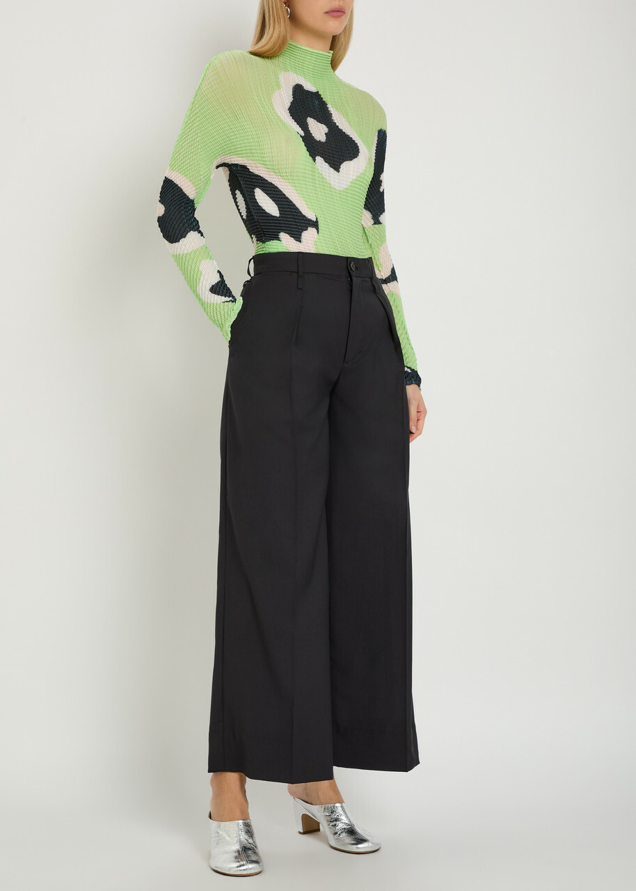 Issey Miyake Palindrome Wide-leg Wool-blend Trousers Black