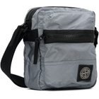 Stone Island Gray 9200015 Coated Nylon Metal ECONYL Bag