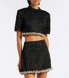 Simkhai Jalen embellished jacquard crop top