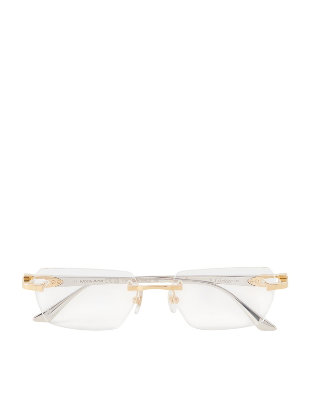 Photo: Cartier Eyewear - Motifs de Cartier D-Frame Gold and Silver-Tone Titanium Glasses - Gold