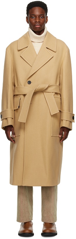 Photo: Solid Homme Brown Belted Trench Coat