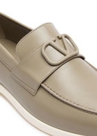 Valentino Leisure Flows Vlogo Leather Loafers Brown