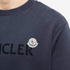 Moncler Men's Trademark Logo Crew Sweat in Navy