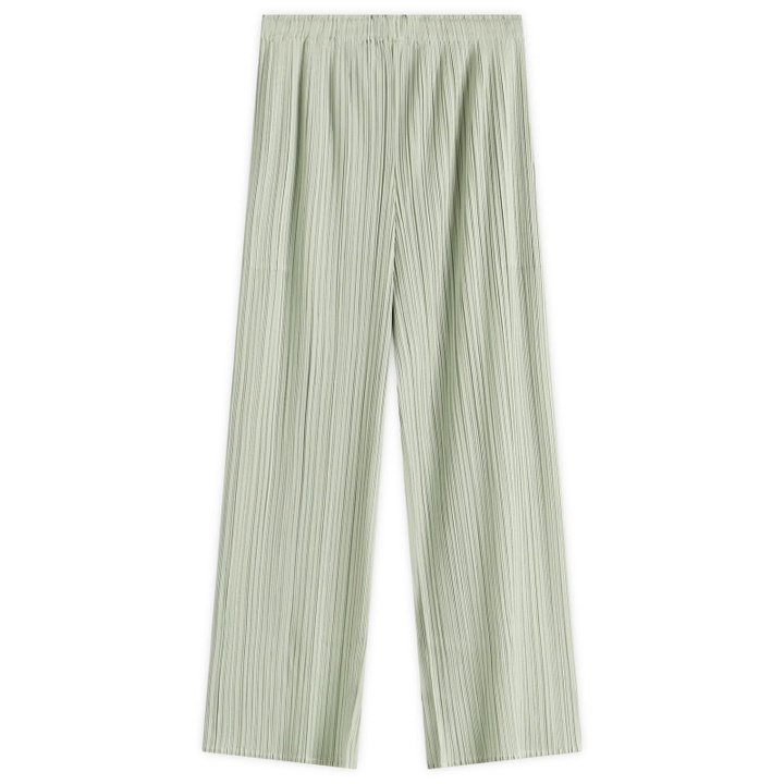 Photo: Pleats Please Issey Miyake Women's Pleated Trousers in Pastel Green