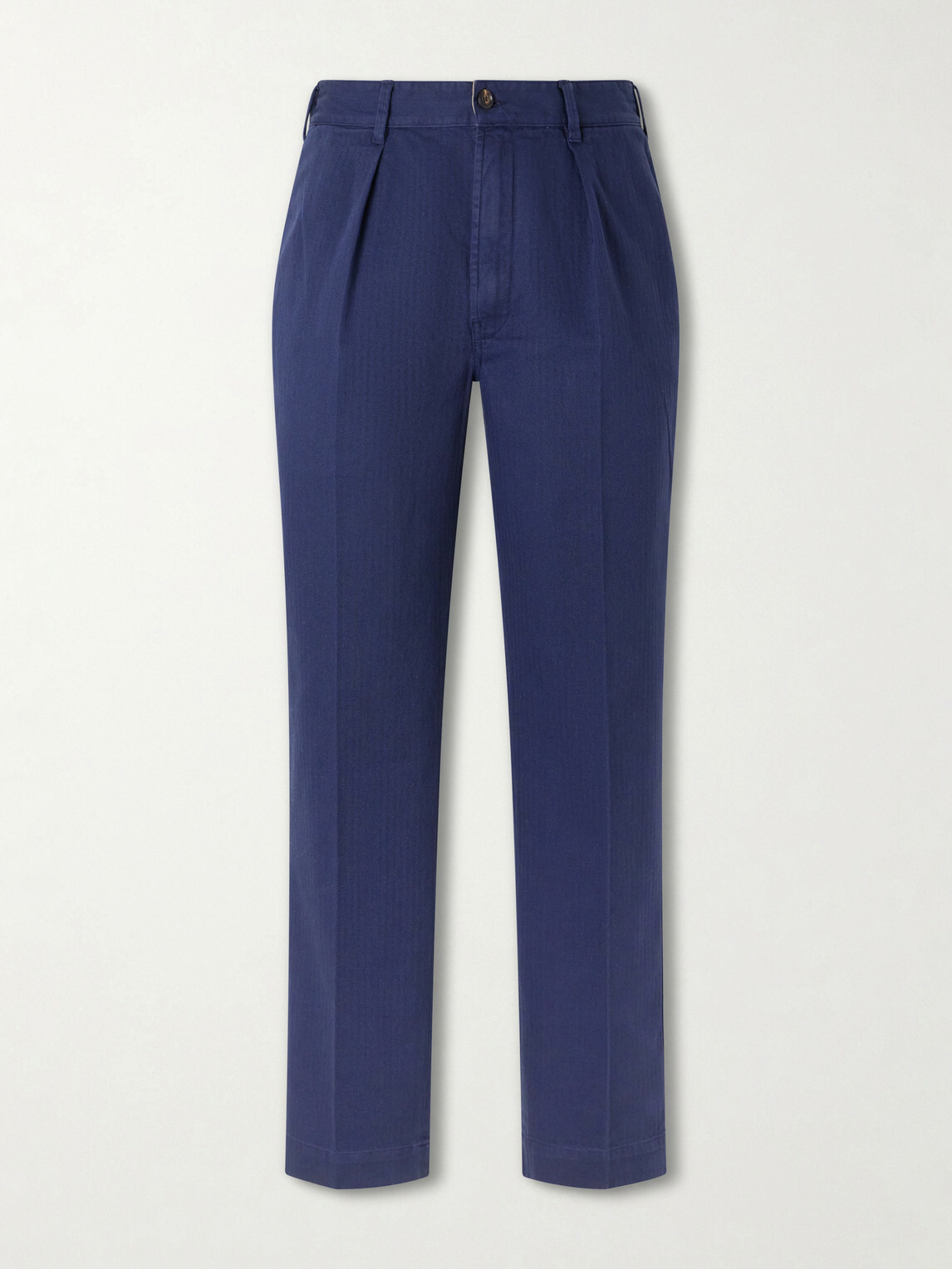 Drake's - Games Straight-Leg Herringbone Cotton Suit Trousers - Blue