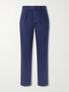 Drake's - Games Straight-Leg Herringbone Cotton Suit Trousers - Blue