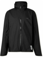 Satisfy - Pertex® 3L Fly Logo-Appliquéd Recycled-Ripstop Hooded Jacket - Black