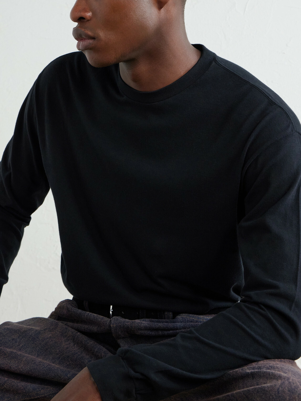 Auralee - Cotton-Jersey T-Shirt - Black