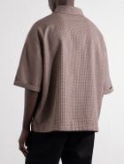 NAHMIAS - Houndstooth Wool-Blend Twill Shirt - Brown