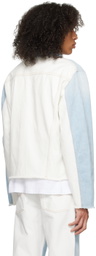 BLUEMARBLE Blue & White Frayed Denim Jacket
