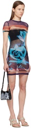 Jean Paul Gaultier Purple & Blue Roses Minidress