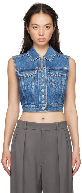 Photo: Alexander Wang Blue Cropped Trucker Denim Vest