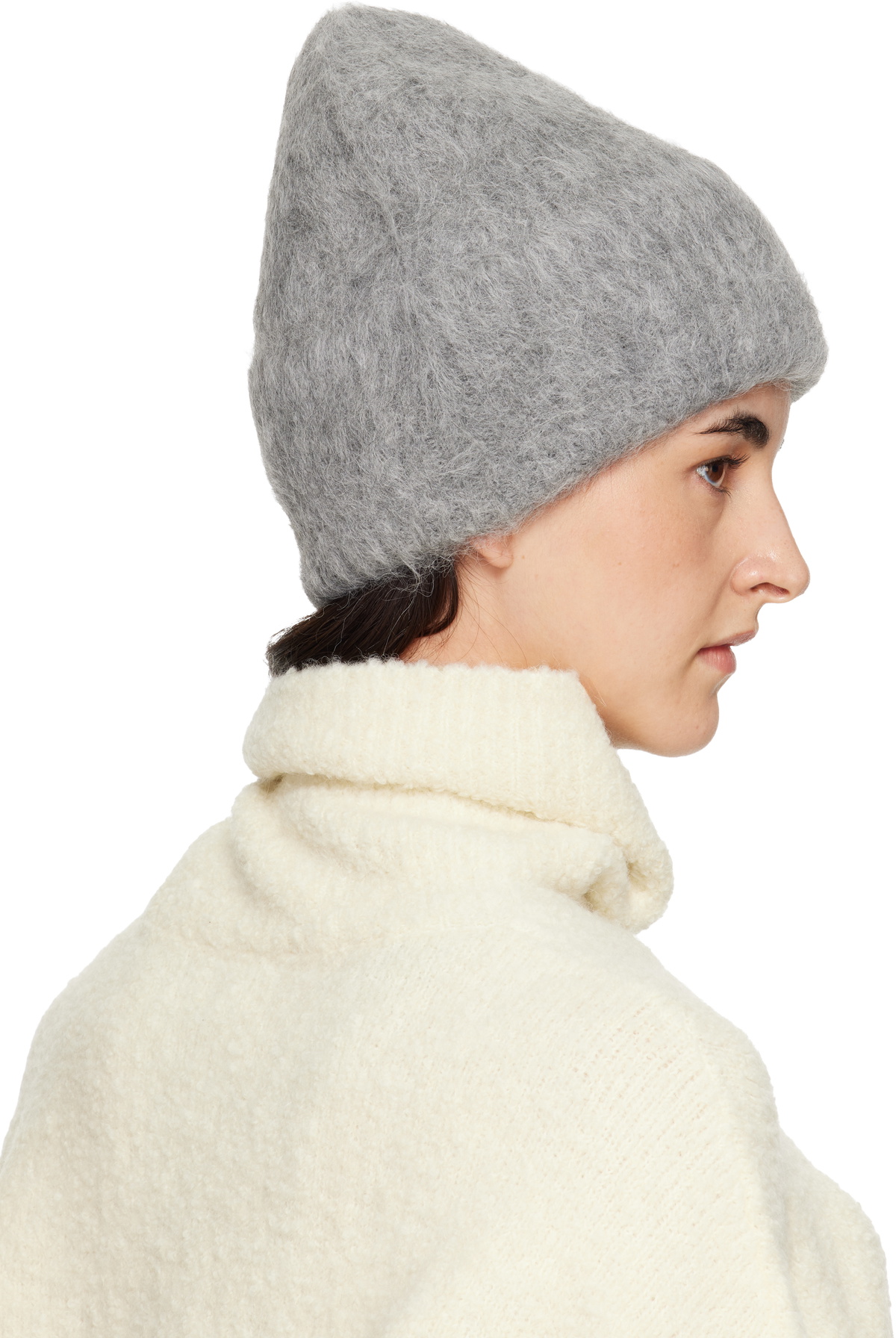 TOTEME Gray Alpaca Knit Beanie