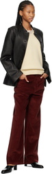 Róhe Black Shaped Grain Leather Jacket