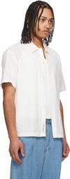 Dunst White Jacquard Collared Shirt