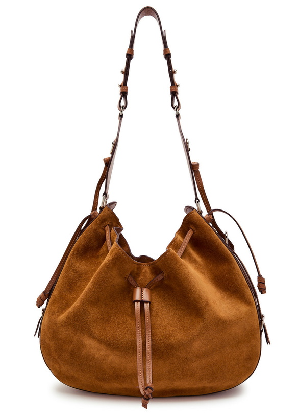 Photo: Isabel Marant Bolton Hobo Suede Shoulder bag - Brown - One Size