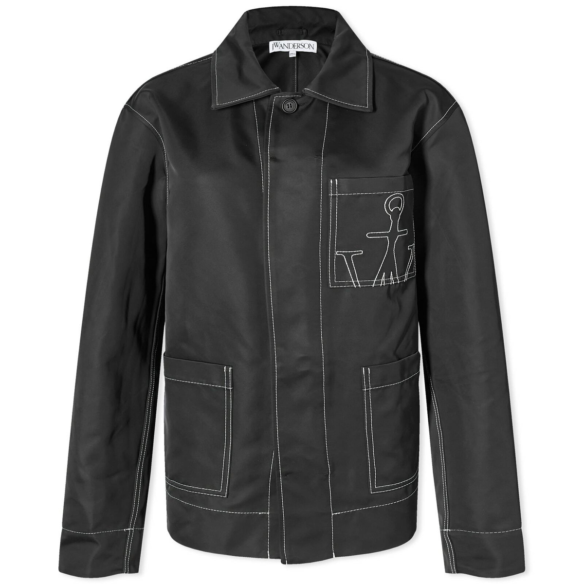 JW Anderson Women's Contrast Seam Workwear Jacket in Black