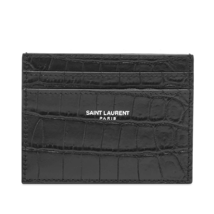 Photo: Saint Laurent Men's Grain Leather Card Holder in Black