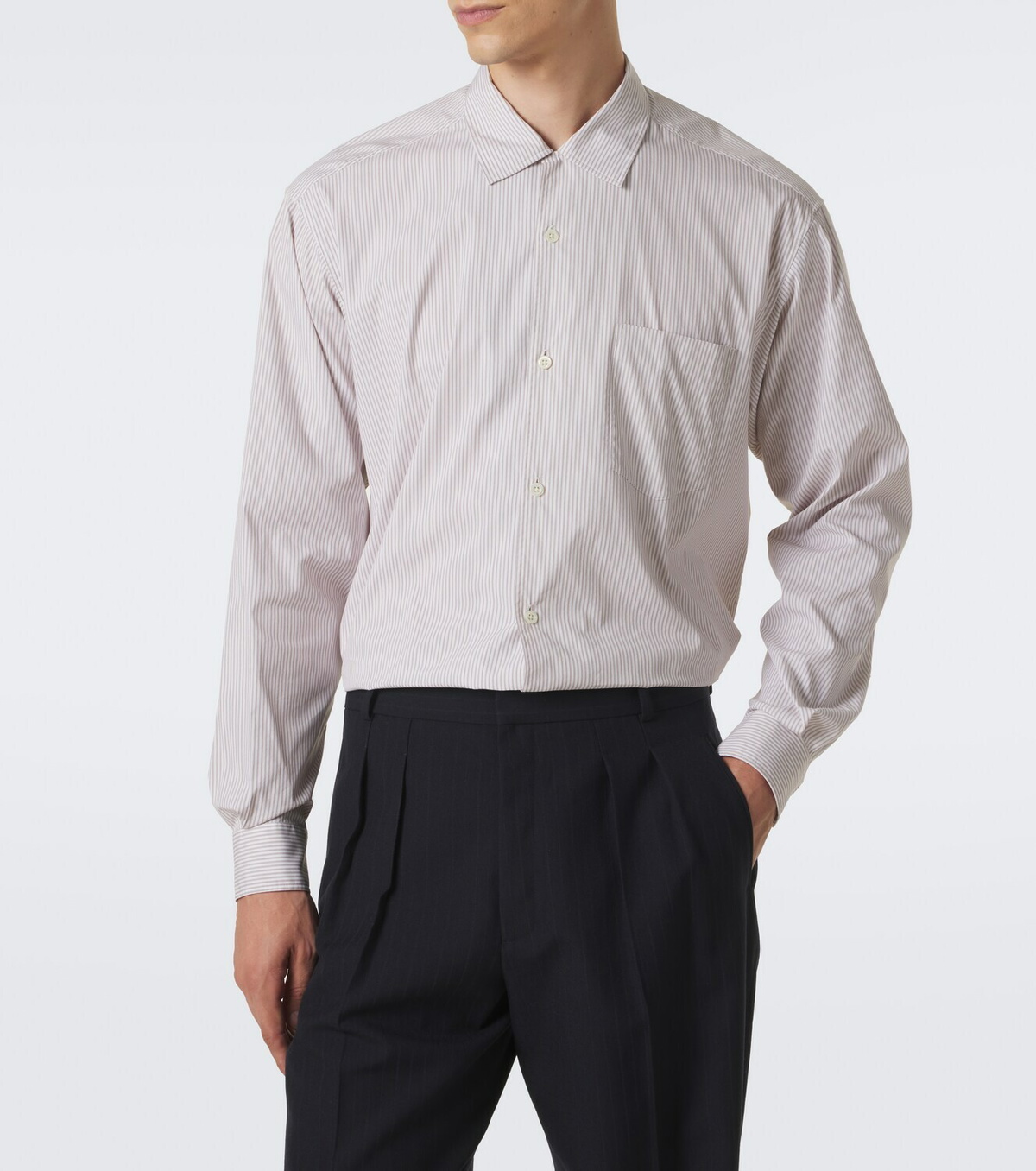 The Row Vanja striped cotton shirt