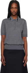 Loulou de Saison Gray Migo Fluid Cashmere Polo