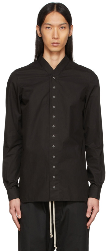 Photo: Rick Owens Black Snap Collar Faun Shirt