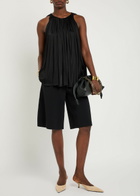 Loewe Halter Ruched Satin top Black