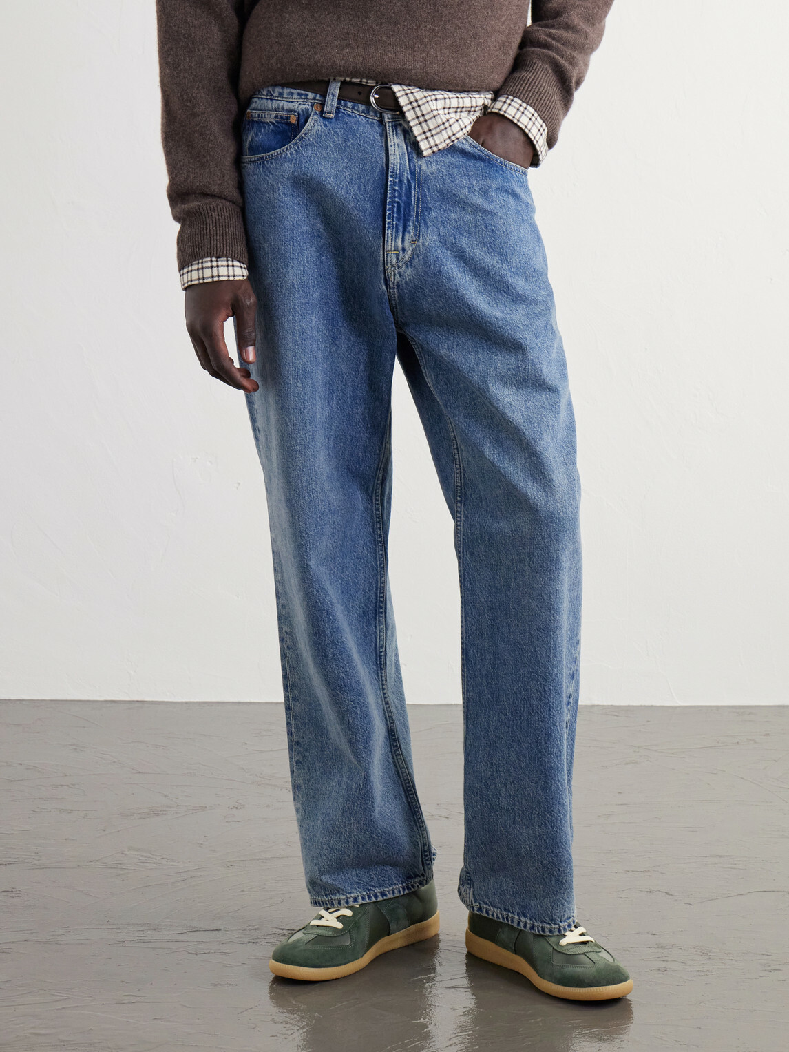 Maison Margiela - Replica Suede-Trimmed Leather Sneakers - Green