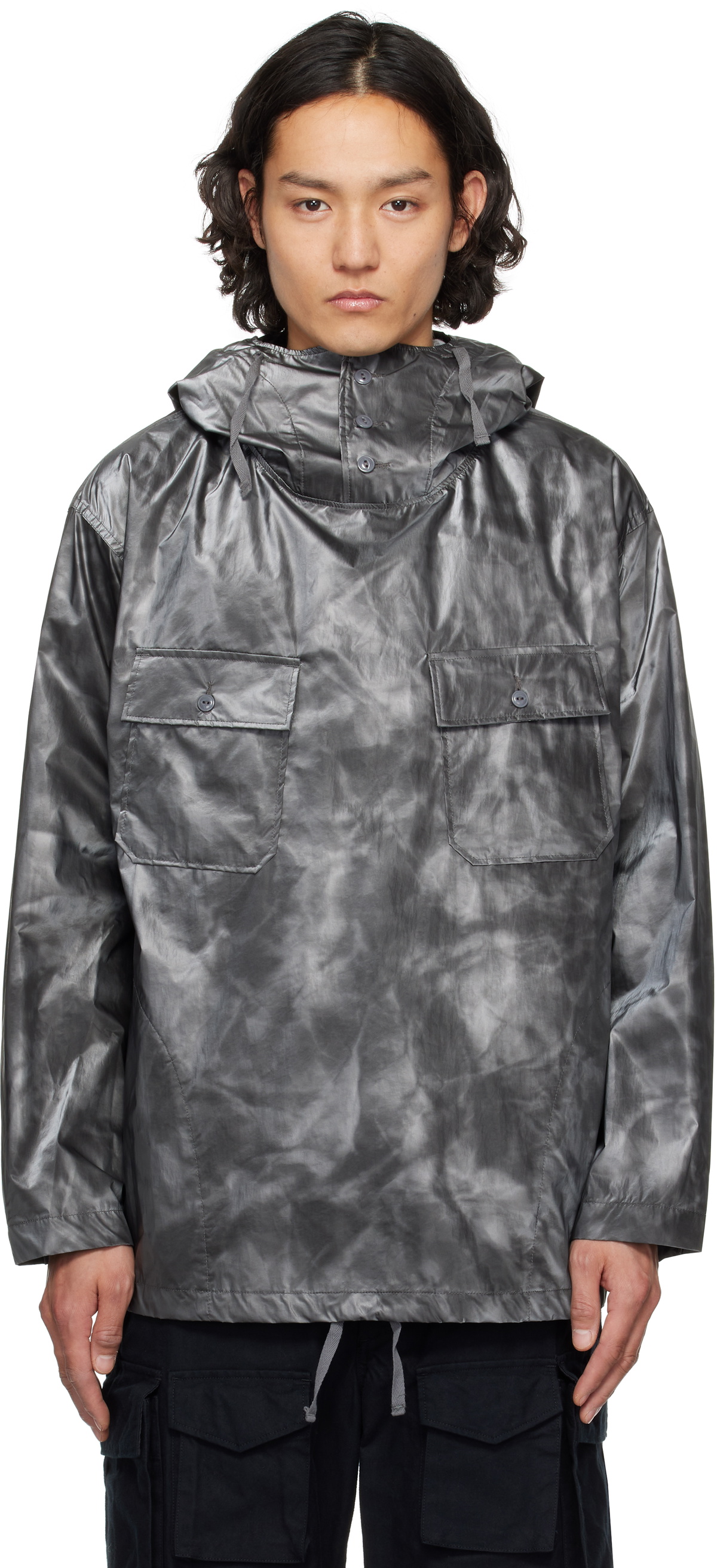 ジャケット・アウター Engineered Garments Cagoule shirts S Engineered Garments Navy Cagoule Shirt Engineered Garments