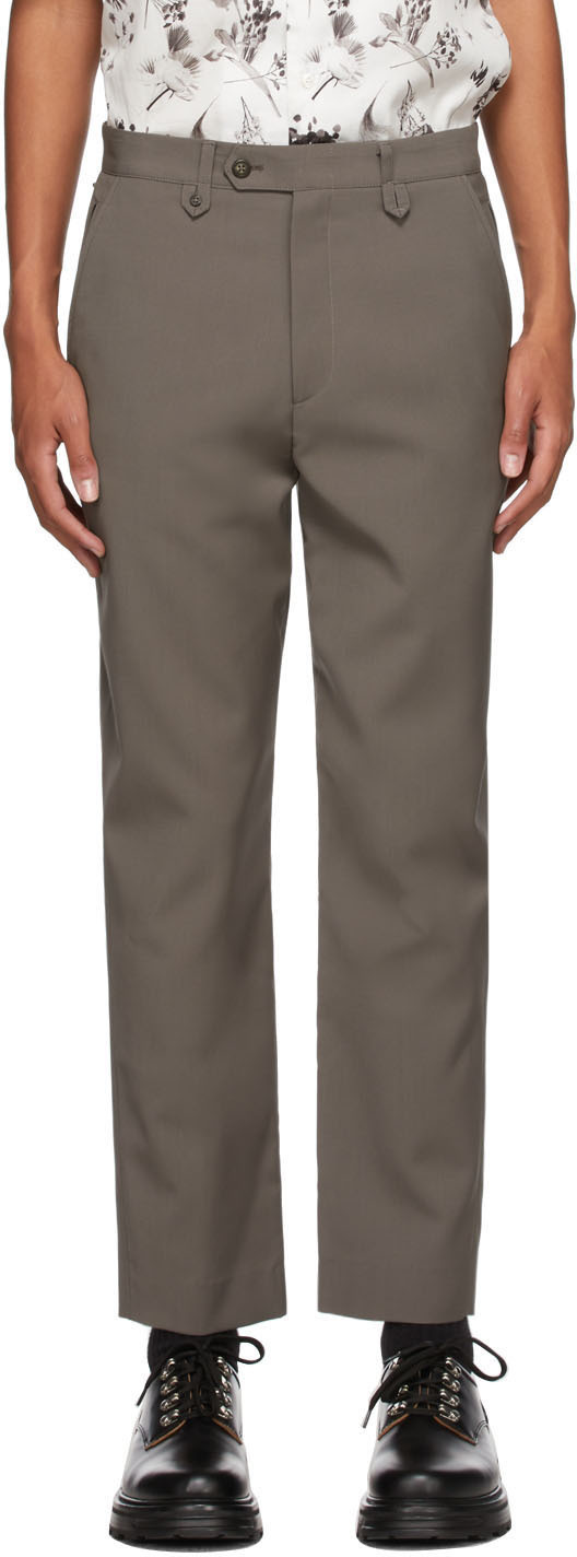 Deveaux New York Grey Wool Wilbur Trousers