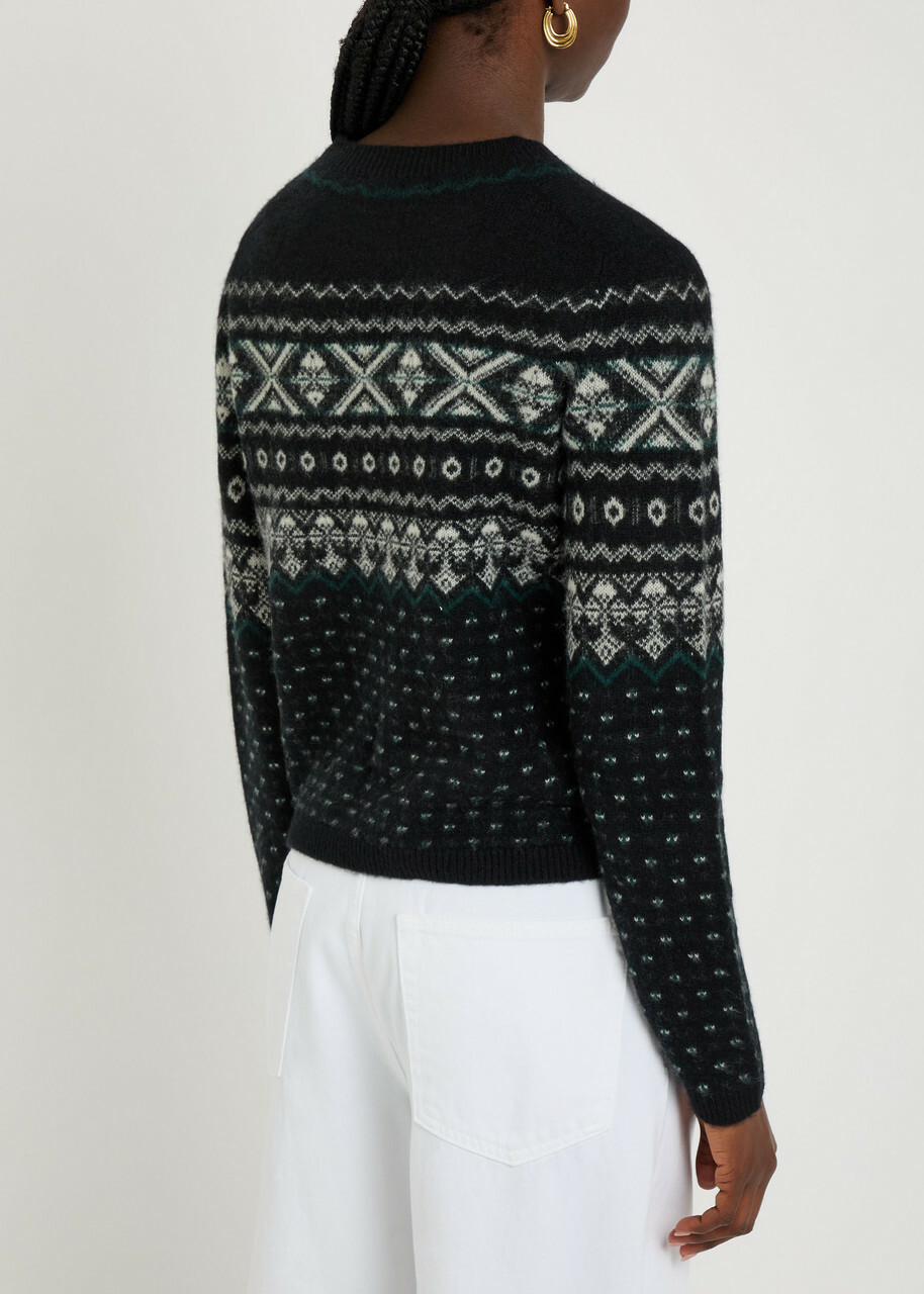 Vince Boiled Fair Isle Cashmere Jumper Black