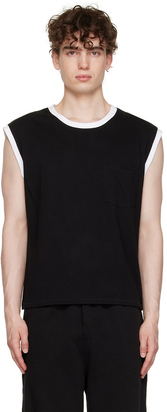 Photo: Second/Layer SSENSE Exclusive Black Ringer Tank Top