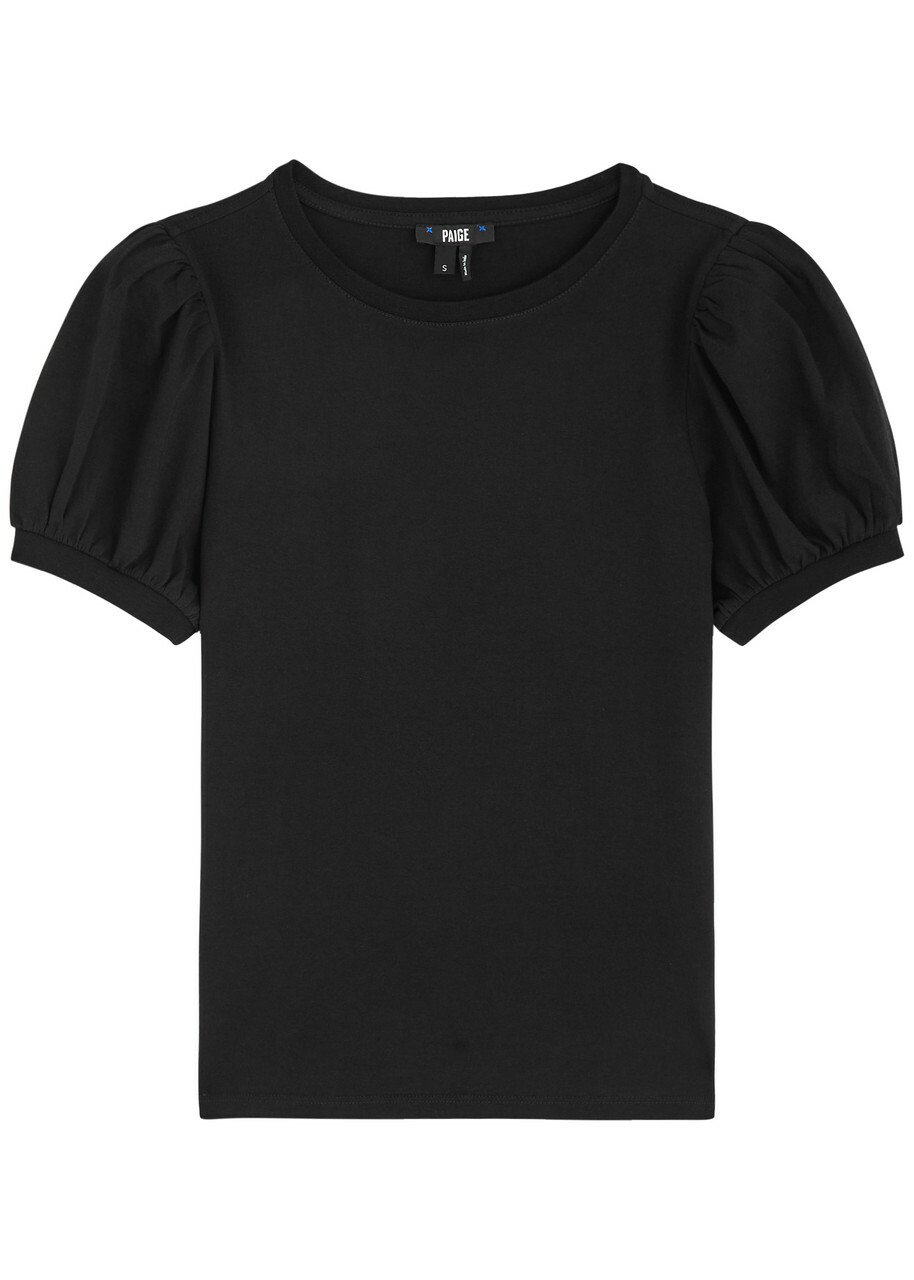 Paige Matcha Cotton T-shirt Black