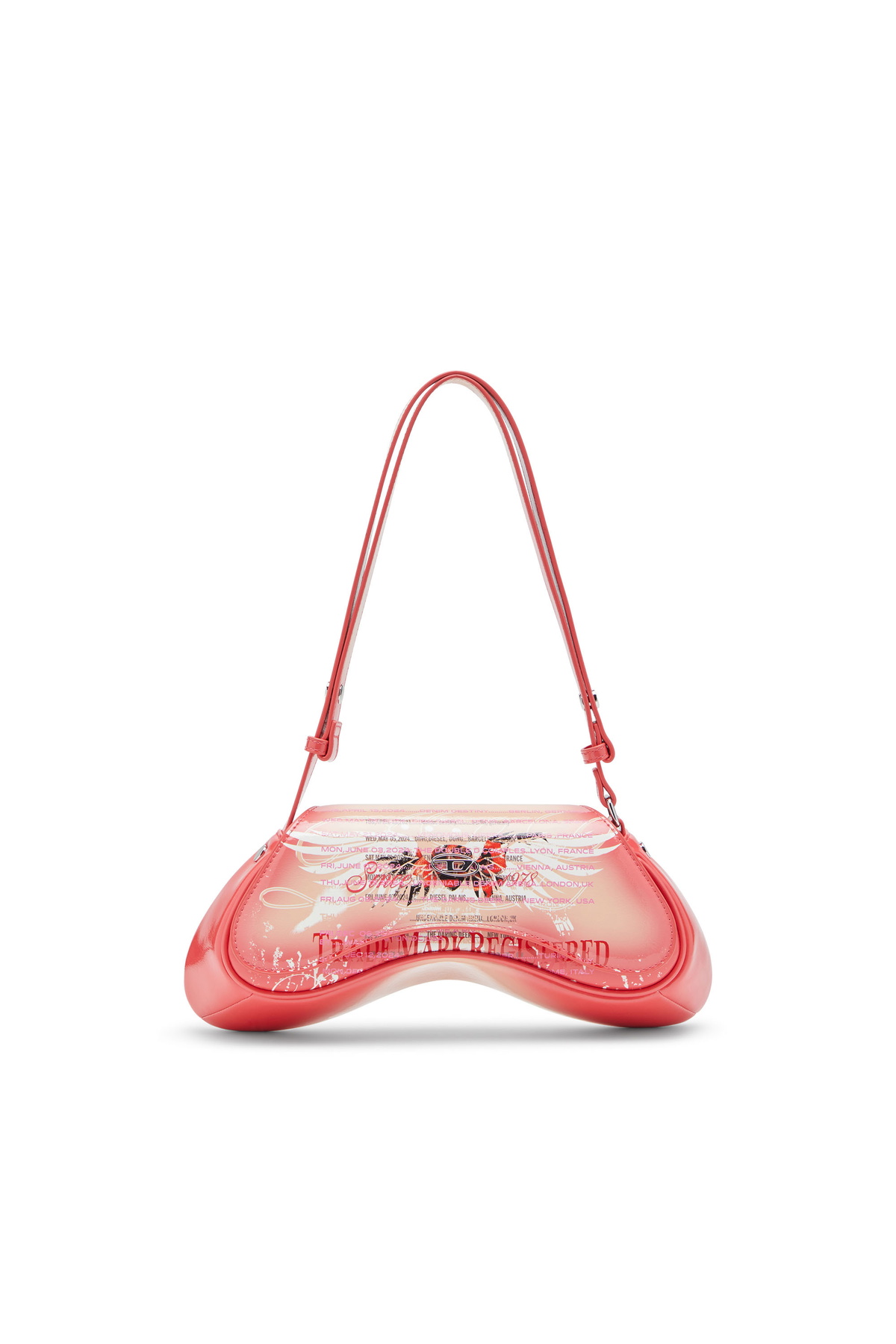 Diesel Play-Shoulder bag in printed glossy PU - Shoulder Bags 