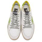 Golden Goose White and Green Ball Star Sneakers