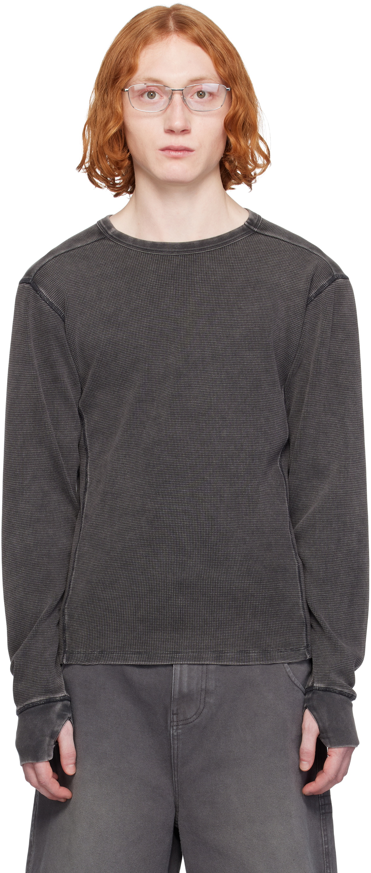 Entire Studios Black Thermal Long Sleeve T-Shirt Entire Studios