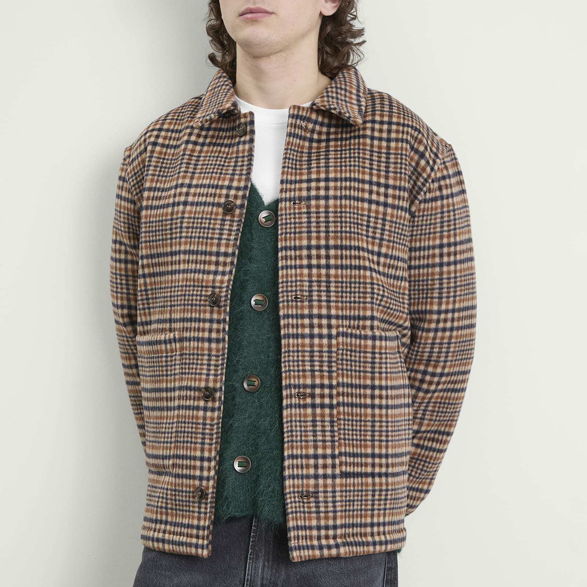 Bound Men's Wool Button Jacket in Barton Check