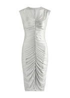 Norma Kamali Metallic Ruched Stretch-jersey Mini Dress Silver