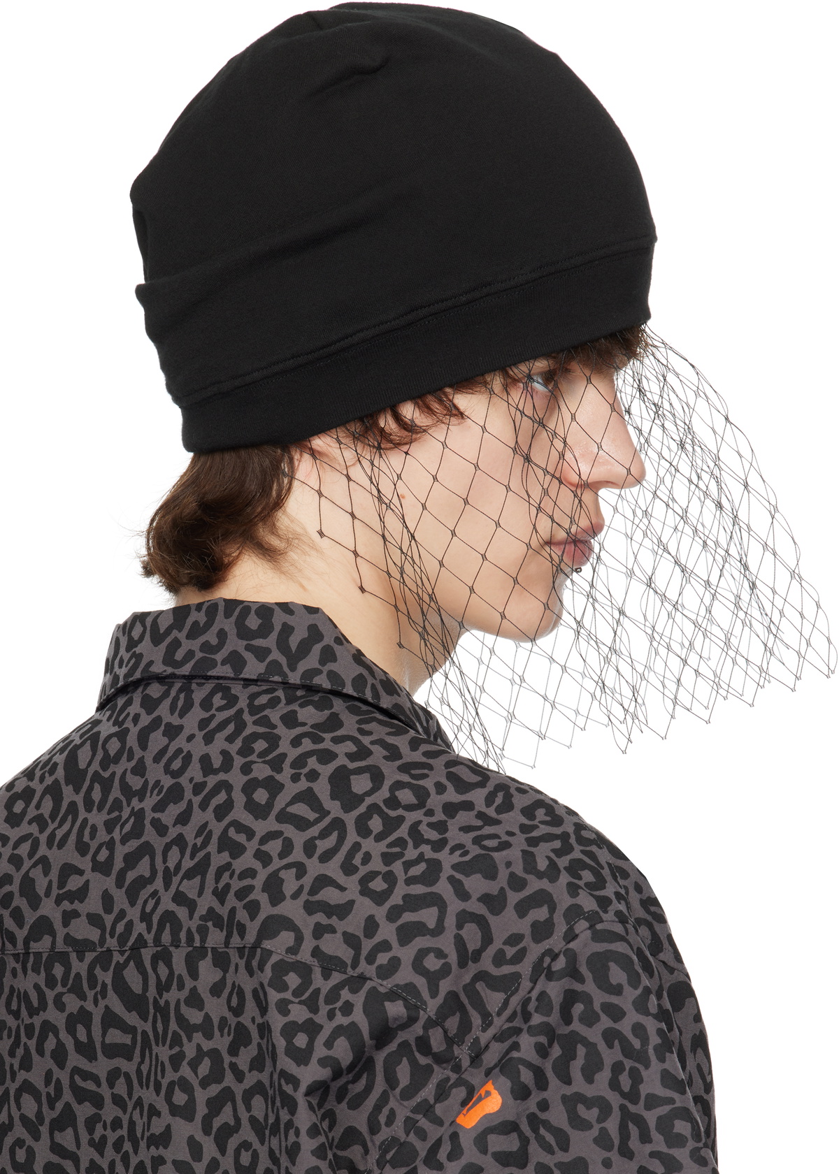 UNDERCOVER Black Beaded Appliqué Beanie