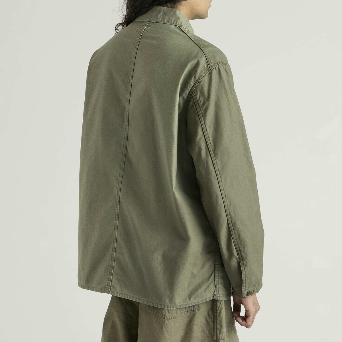 Needles Men's Reversed Sateen Coverall Jacket in Olive